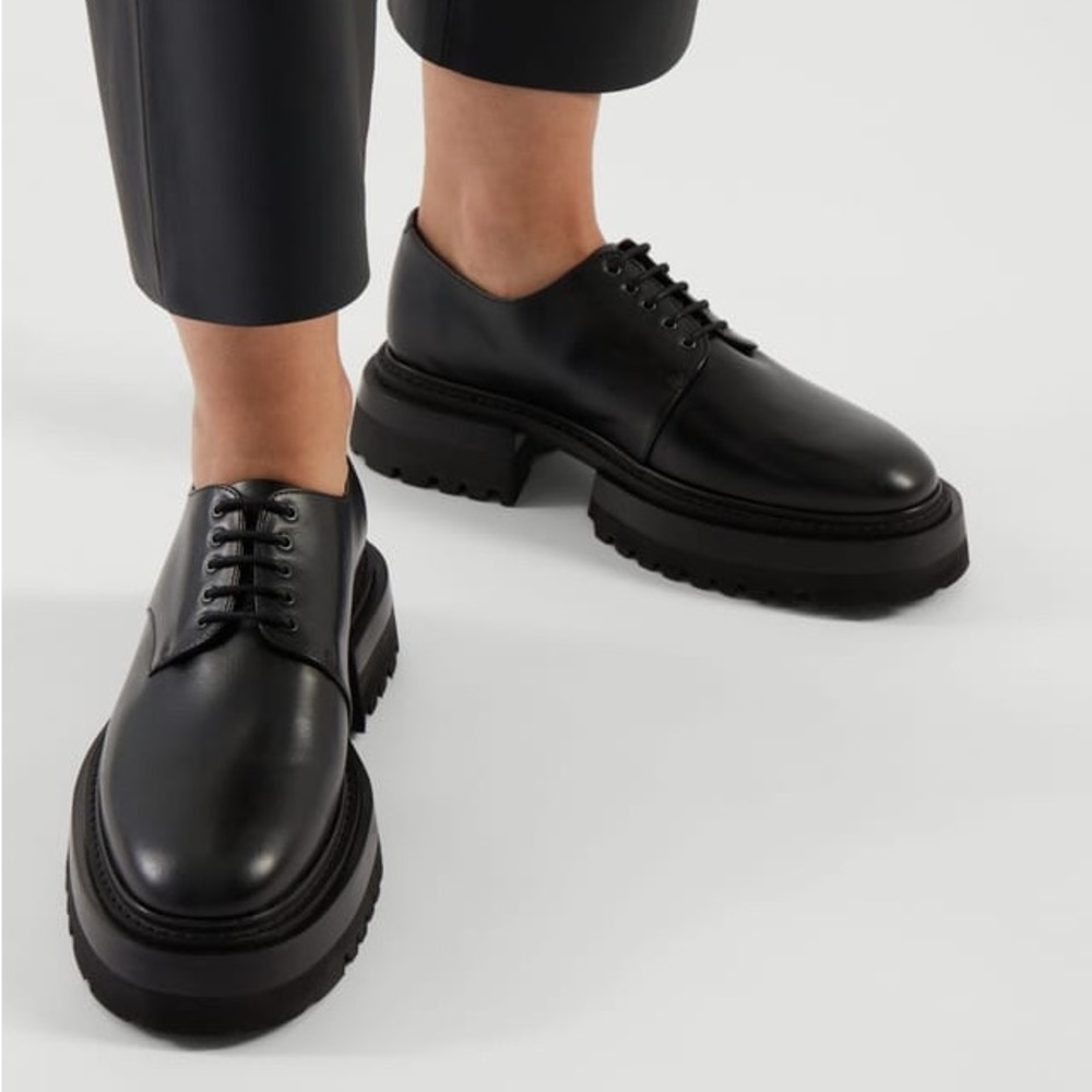 Cos Black Chunky Derby Shoes